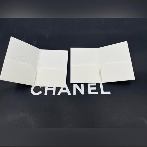 Set of 2 - CHANEL Paper Card Receipt Holder white Envelope - Picture 2 of 3